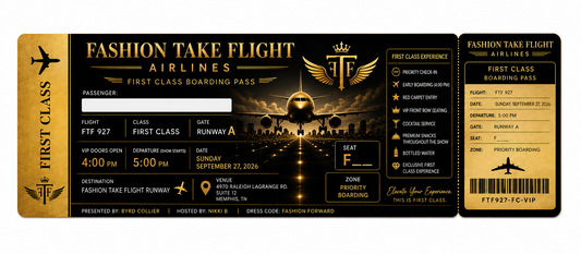 Fashion Take Flight Fashion Show (First Class) VIP Ticket