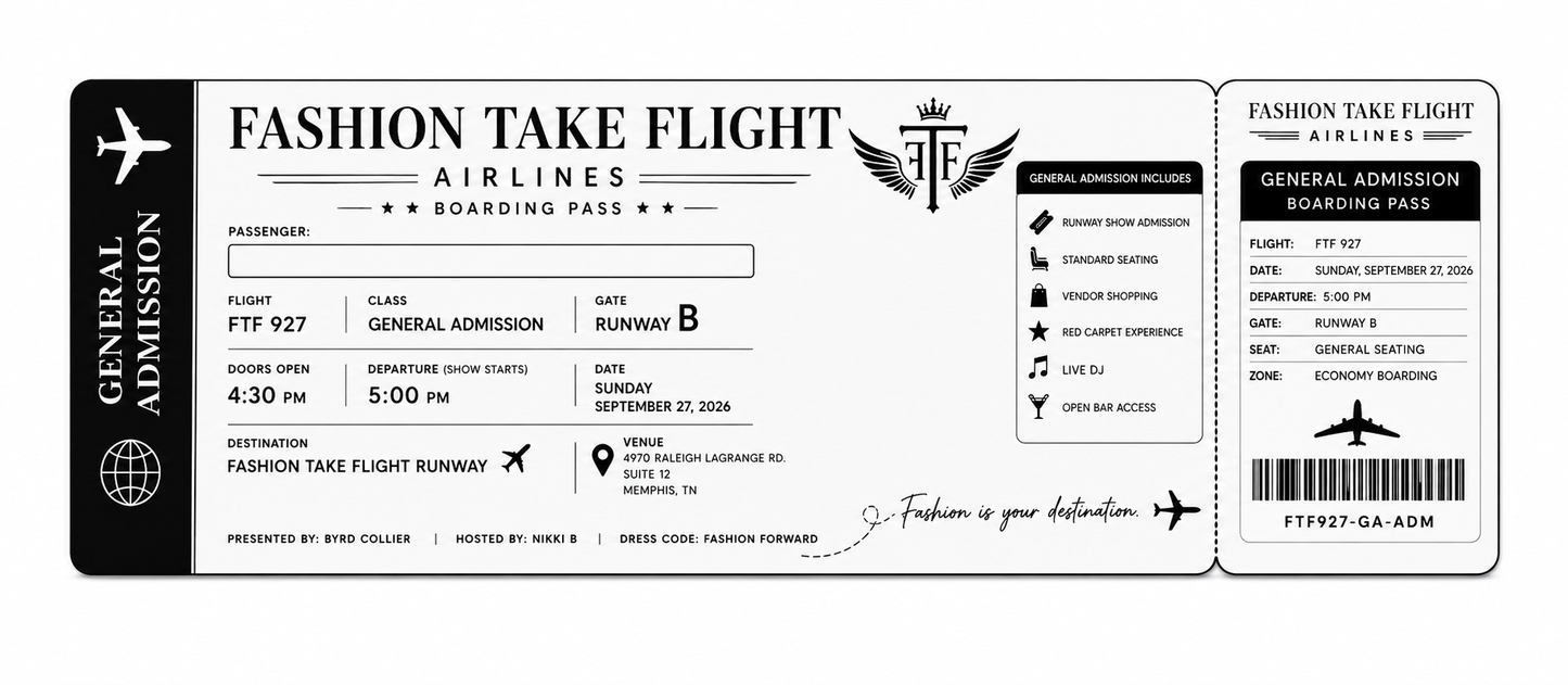 Fashion Take Flight Fashion Show (General Admission)